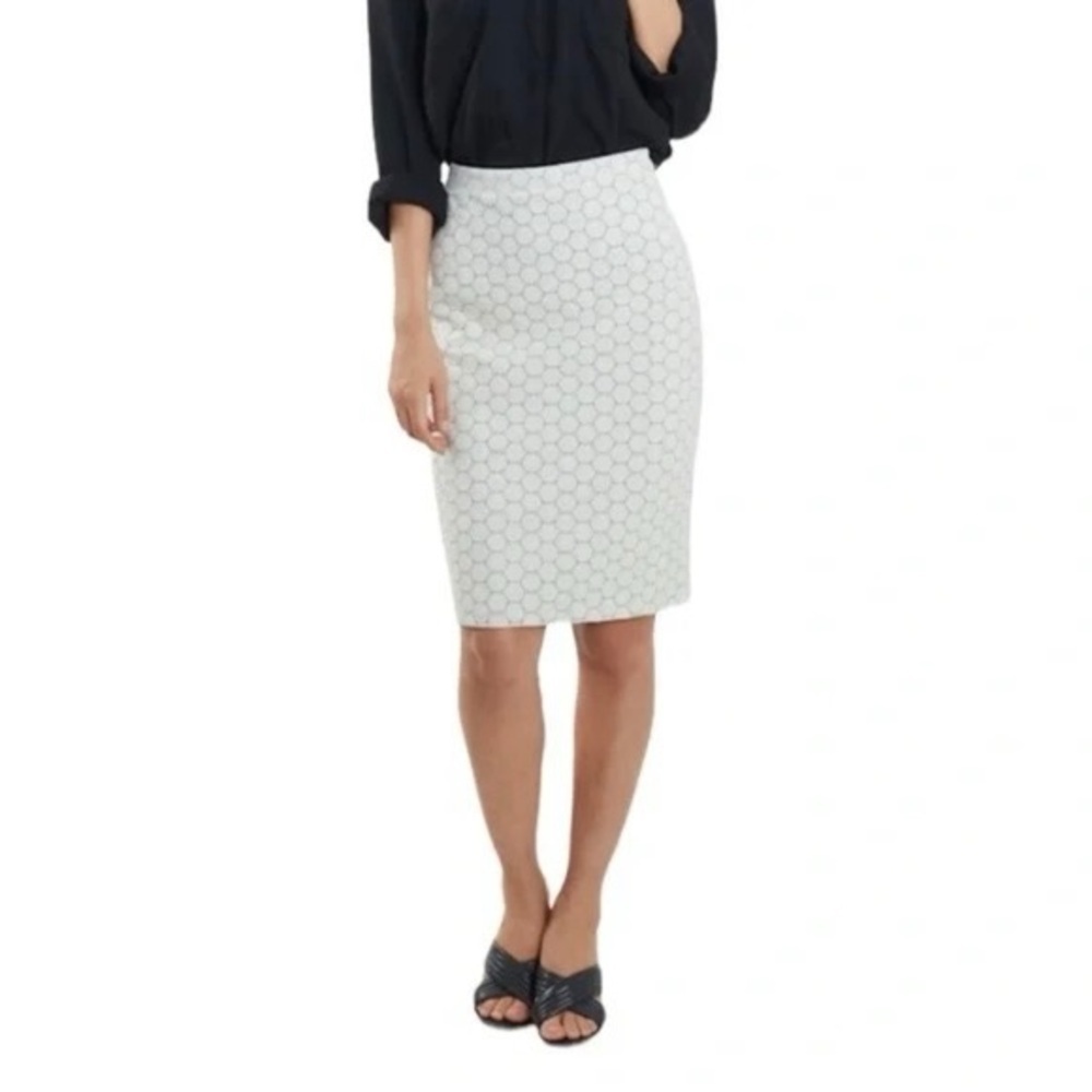 Leota (Anthropologie) Tabitha Ivory Luxe Jacquard Pencil Skirt- Size X-S…